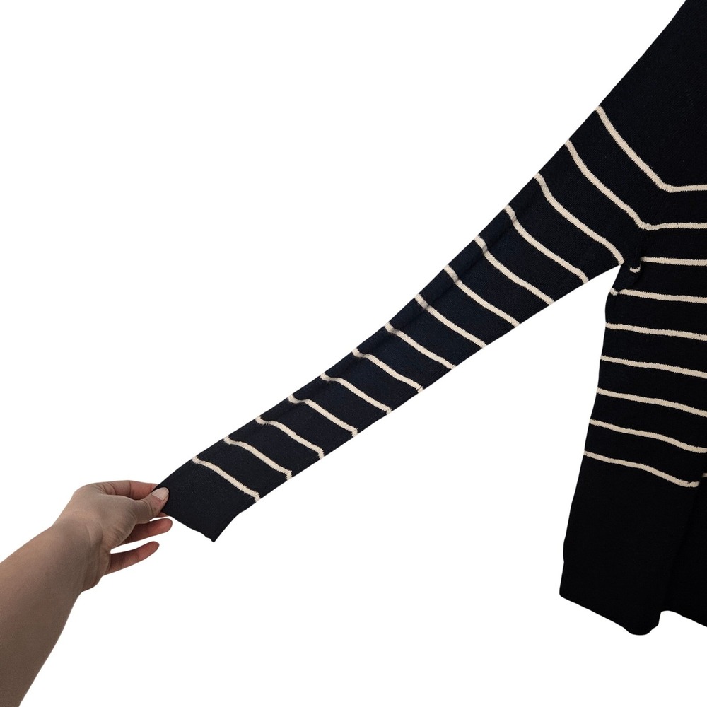 Nili Lotan x Target Navy Blue Stripe Sweater Cotton Wool Cashmere‎ Womens Medium - Picture 4 of 6